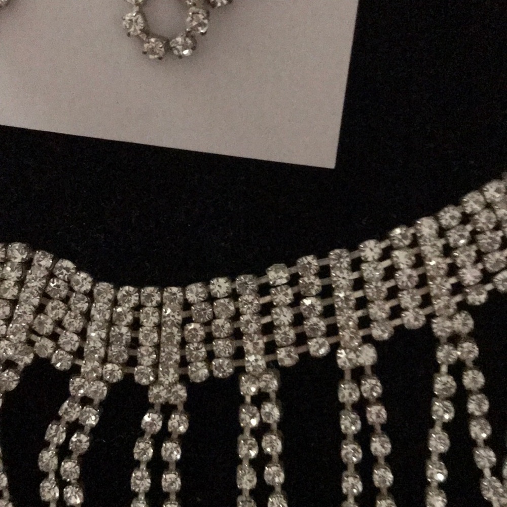 Diamond/Crystal Costume Necklace and Earrings - Picture 11 of 14
